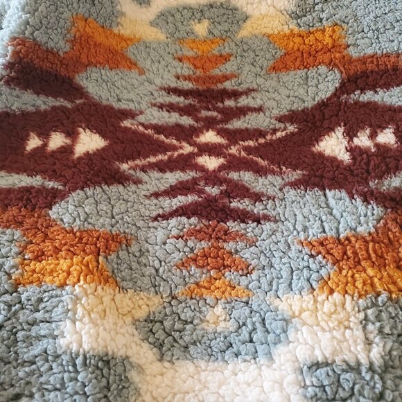 🔥🔥 Pendleton Sherpa Fleece Throw Avra Valley Reversible 50”x70” New - Picture 6 of 7